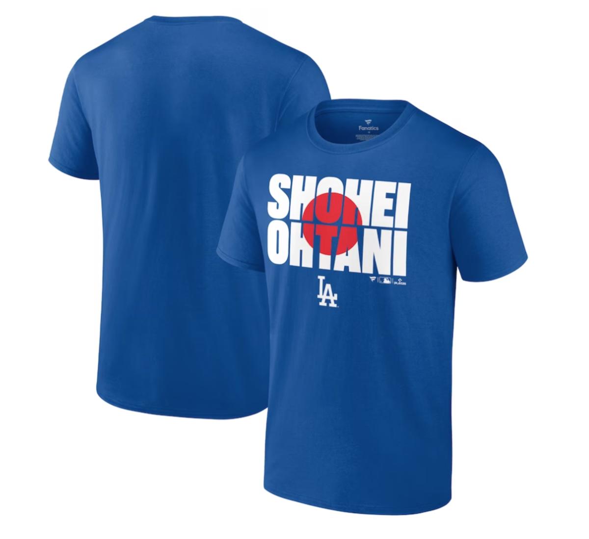 Shohei Ohtani Los Angeles Dodgers Fanatics Branded Flag T-Shirt - Royal - $34.99