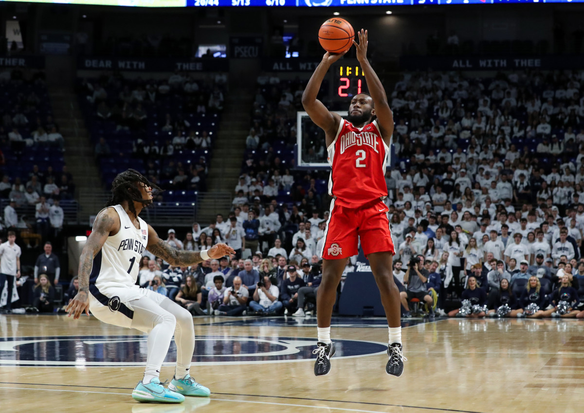Ohio State Buckeyes guard Bruce Thornton (2) shoots the ball during the second half against the Penn State Nittany Lions at Bryce Jordan Center.