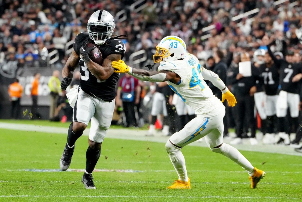 Las Vegas Raiders RB room stepped up Thursday against the Los Angeles Chargers