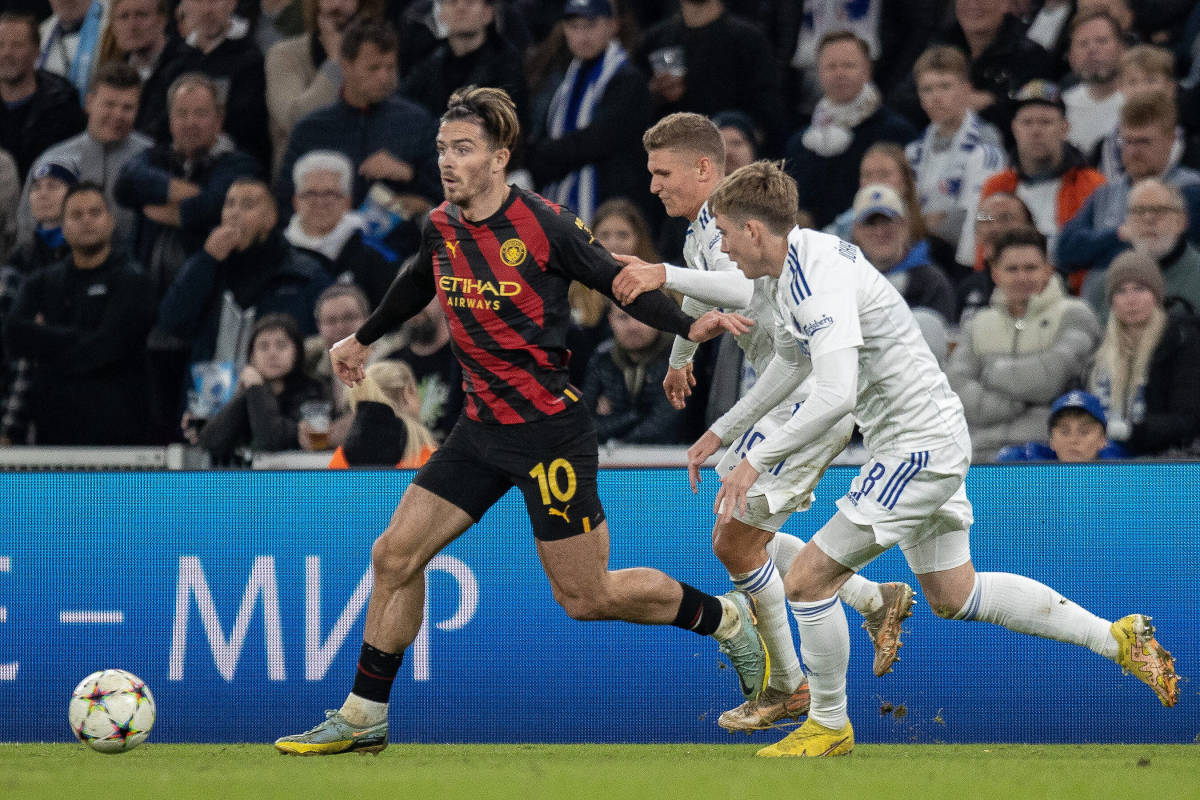 An action shot that was taken during Copenhagen's 0-0 draw with Manchester City in Denmark in October 2022