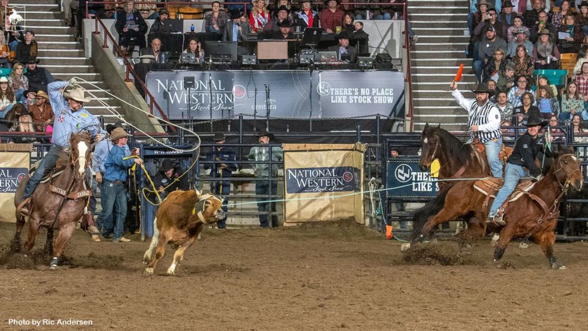 Clay Smith and Jake Long at the 2023 National Western Stock Show and Rodeo in Denver, Colo.