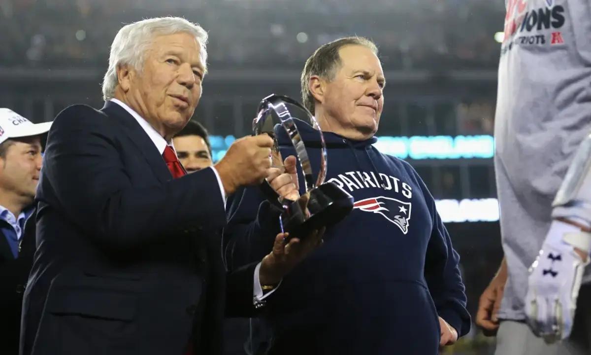 New England Patriots owner Robert Kraft (left) and head coach Bill Belichick