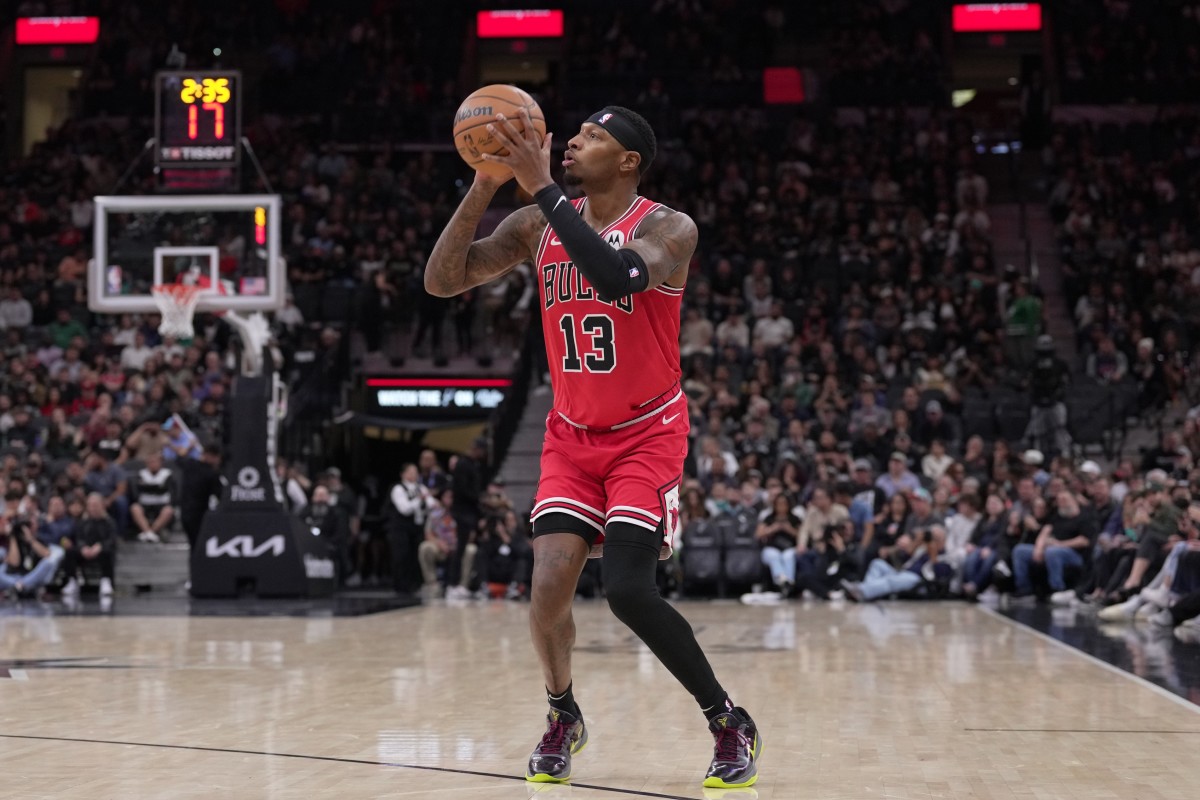 Chicago Bulls forward Torrey Craig (13) shoots in the first half against the San Antonio Spurs at the Frost Bank Center.