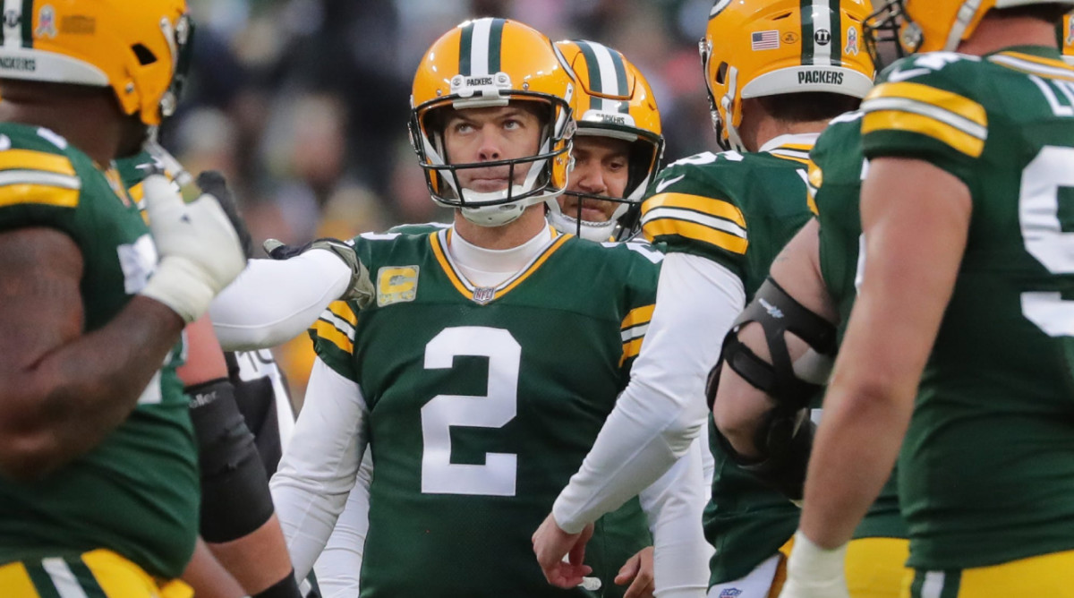 Mason Crosby with the Green Bay Packers in 2021.