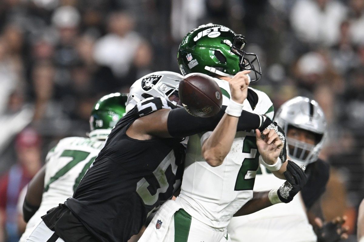 Las Vegas Raiders defensive end Malcolm Koonce has developed each week.