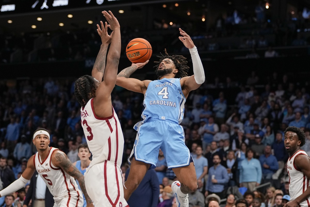 North Carolina Tar Heels guard RJ Davis shoots a jumper