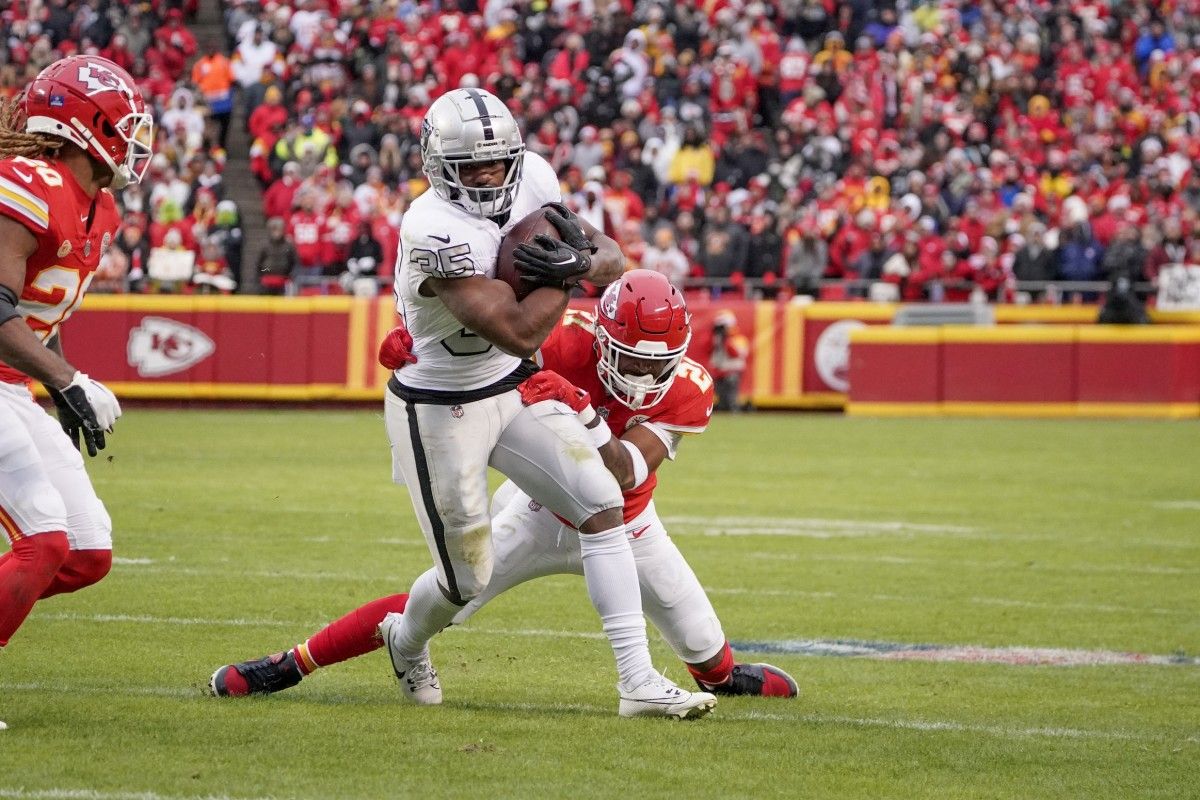 Las Vegas Raiders running back Zamir White recorded 14.5 PPR points and non-PPR points on Monday.