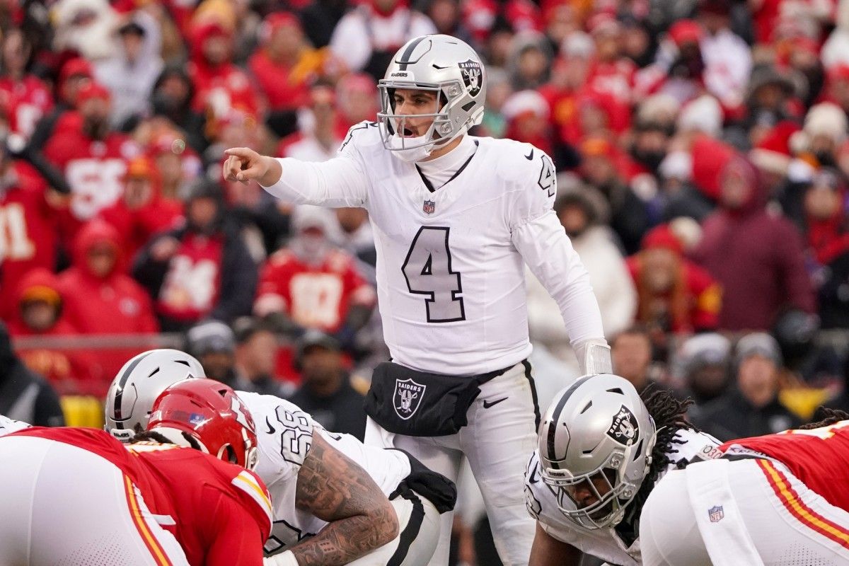 Quarterback Aidan O'Connell must push the ball downfield against the Indianapolis Colts.