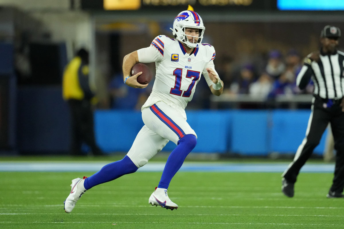 Bills' QB Josh Allen runs the ball vs. the Chargers