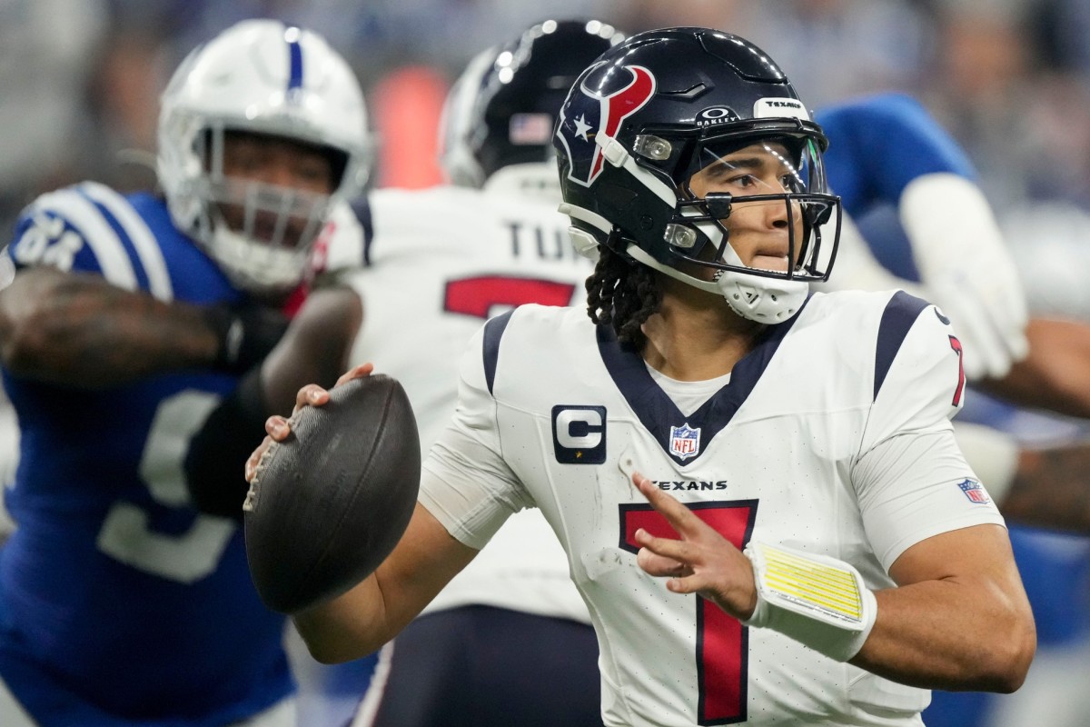 Houston quarterback C.J. Stroud tossed two touchdowns to lead the Texans over the Colts and into the AFC playoffs in Week 18 on Saturday night.