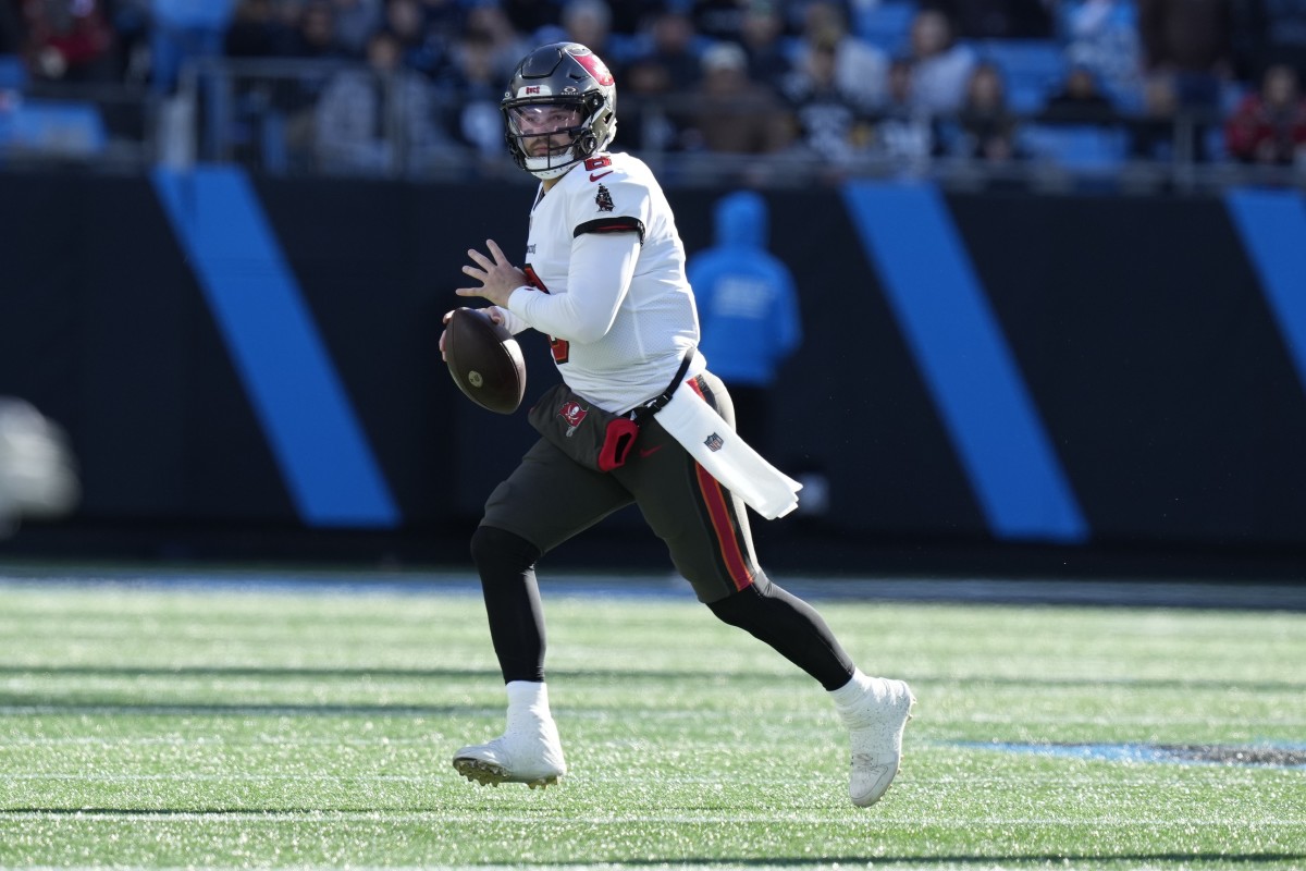 Buccaneers quarterback Baker Mayfield led Tampa Bay to its third consecutive NFC South division title after it's win over Carolina in Week 18.