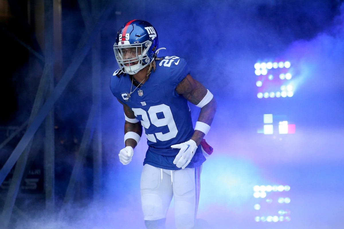 Dec 31, 2023; East Rutherford, New Jersey, USA; New York Giants safety Xavier McKinney (29) is introduced before a game against the Los Angeles Rams at MetLife Stadium.