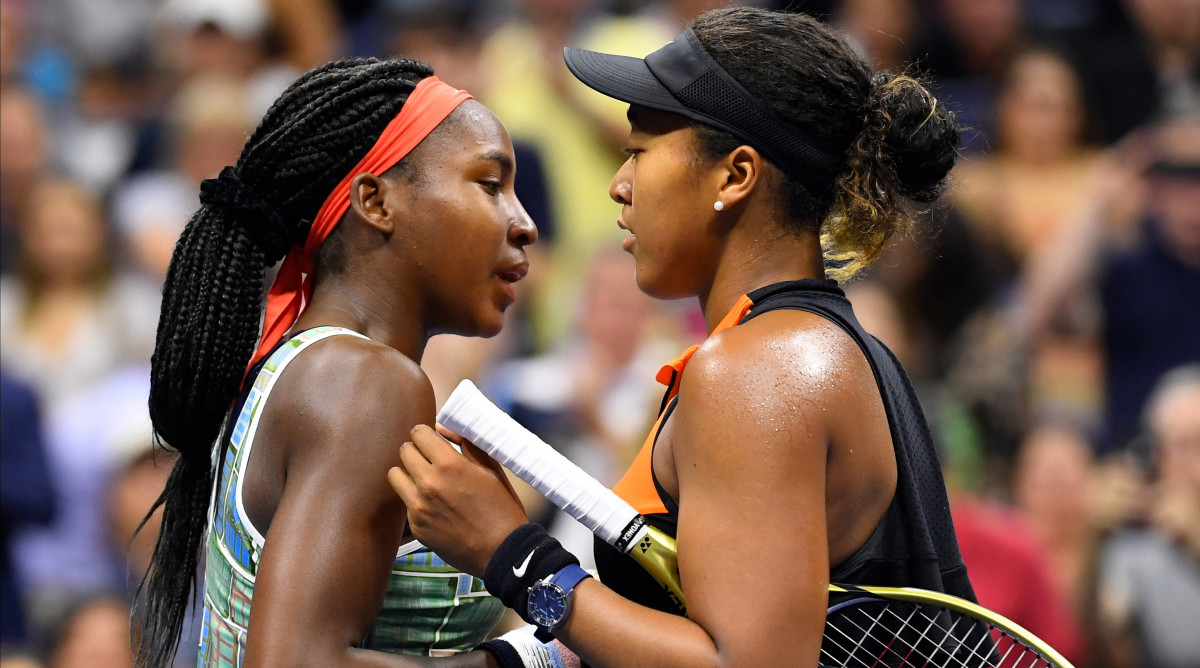 Coco Gauff and Naomi Osaka at the U.S. Open.