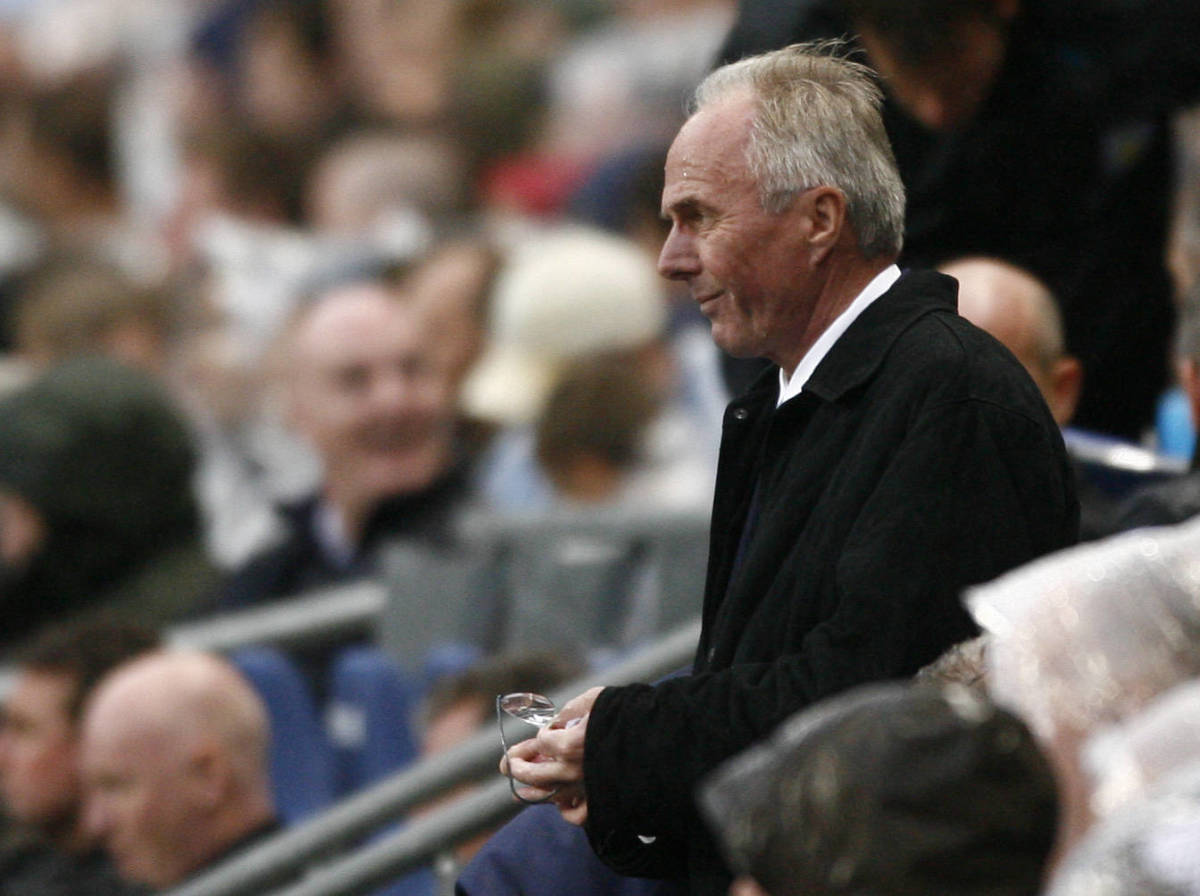 Sven-Goran Eriksson pictured in 2007 when he was manager of Manchester City