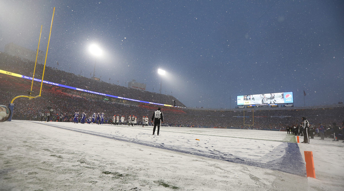 Highmark Stadium, home of the Buffalo Bills, is seen during a playoff game against the Cincinnati Bengals on Jan. 22, 2023.
