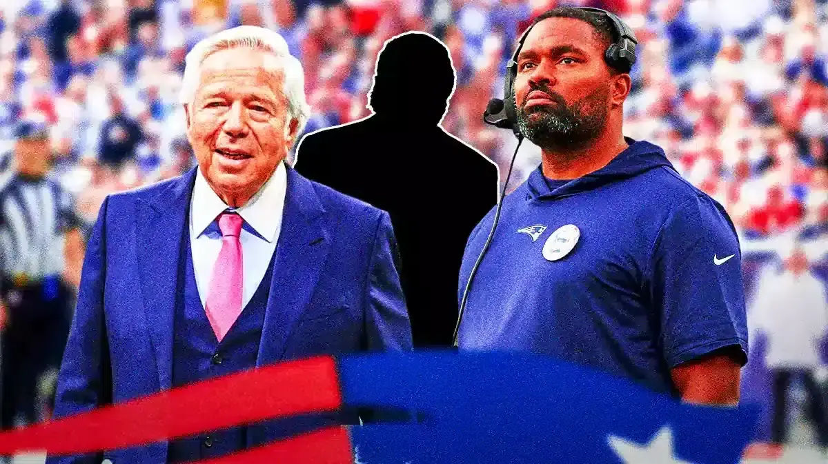 New England Patriots owner Robert Kraft (left) and new coach Jerod Mayo (right).
