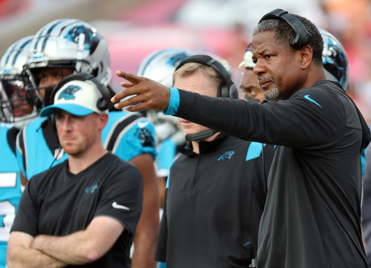 San Francisco 49ers defensive coordinator Steve Wilks, pictured with the Carolina Panthers.