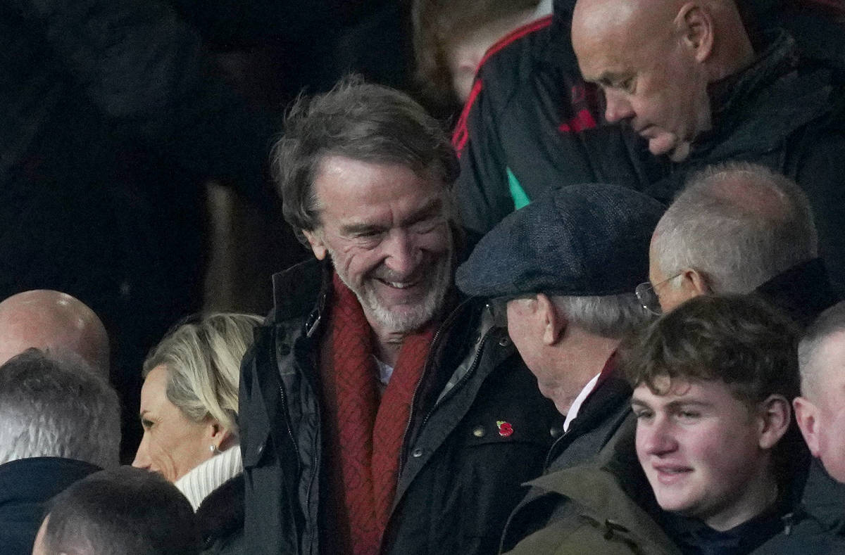 Sir Jim Ratcliffe pictured in the crowd at Old Trafford during Manchester United's 2-2 draw with Tottenham Hotspur in January 2024