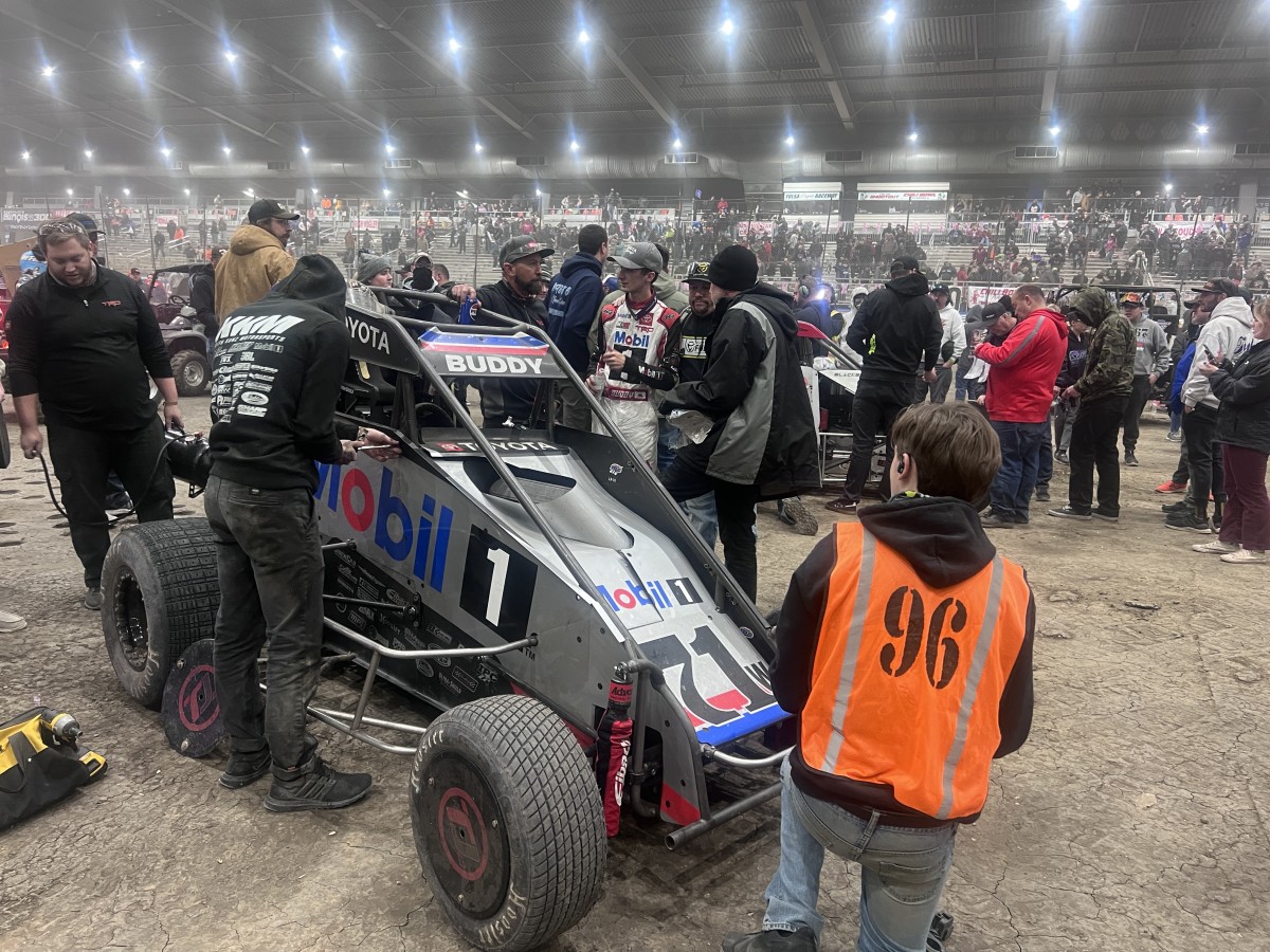 Buddy Kofoid finished second in Saturday's final race of the Chili Bowl in Tulsa. Photo courtesy Victoria Beaver.