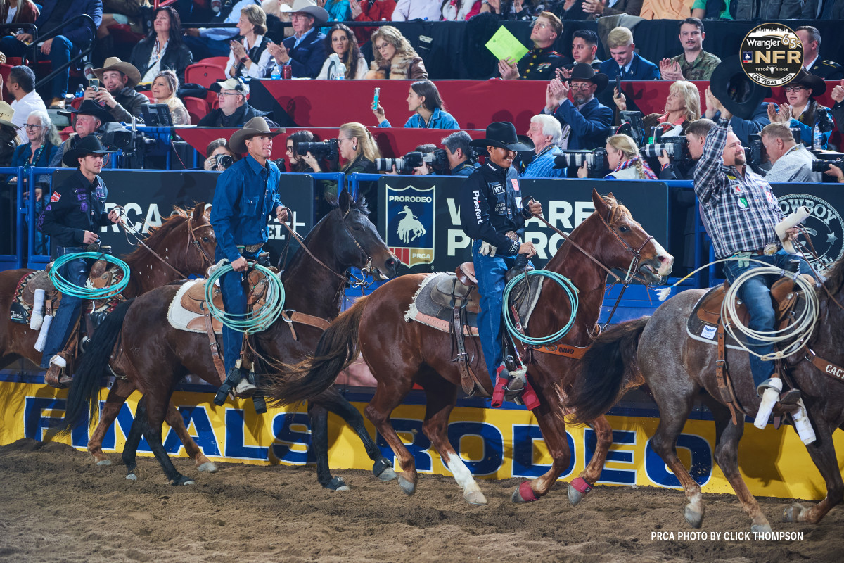 Colter Todd, blue shirt, and Derrick Begay will be competing at the winter rodeos in San Antonio, Fort Worth and Houston. Beyond that is still up in the air.