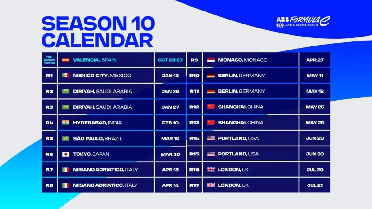 2024 Formula E schedule