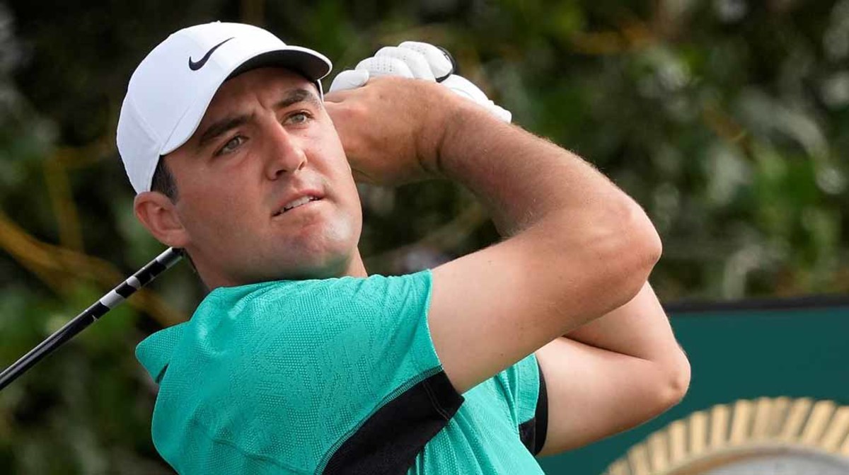 Scottie Scheffler is pictured in the third round of the 2022 British Open.