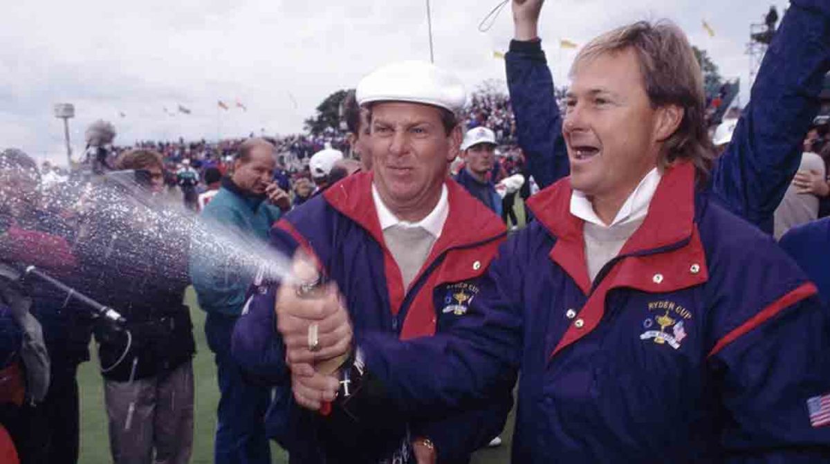 Payne Stewart and John Cook celebrated the win.