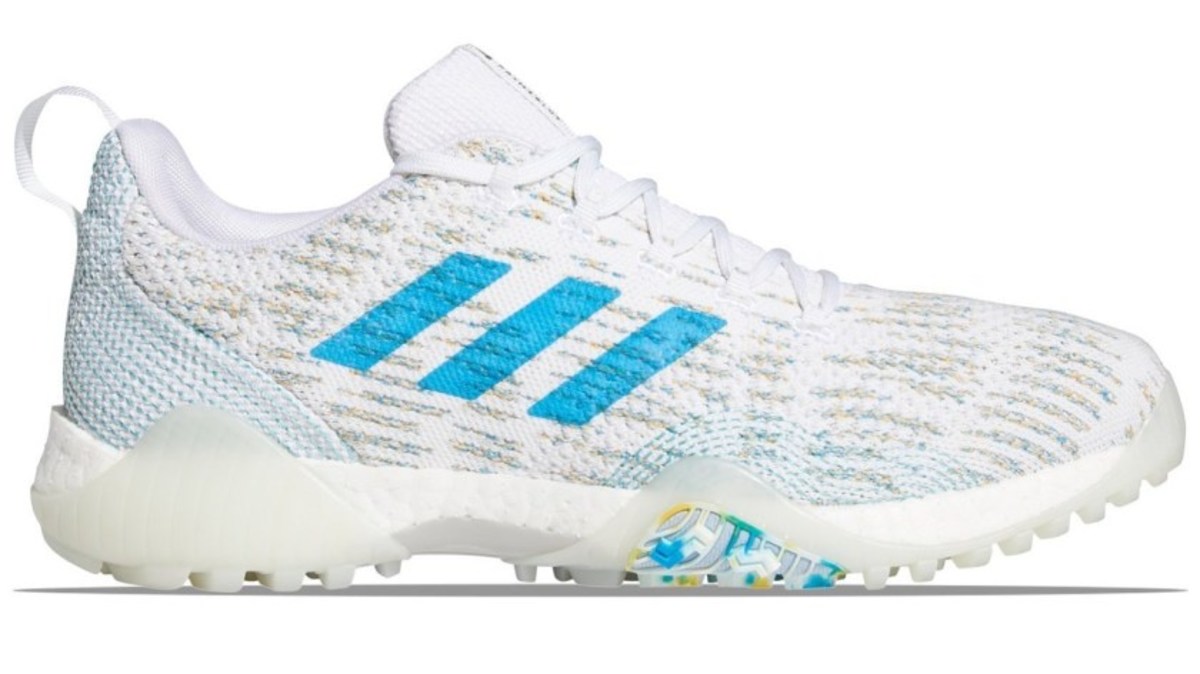 Adidas' CodeChaos golf shoe in the prime blue colorway. 