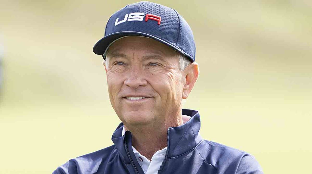 Davis Love III is pictured at the 2021 Ryder Cup at Whistling Straits.