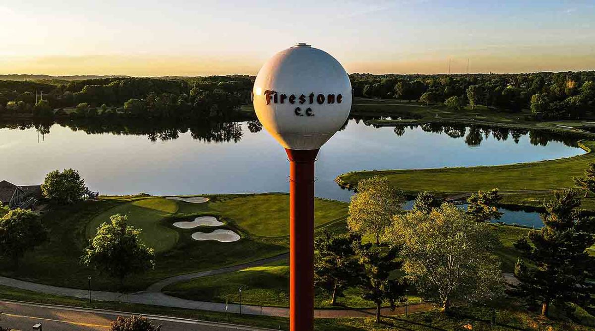The famous Firestone CC water tower in Akron, Ohio.