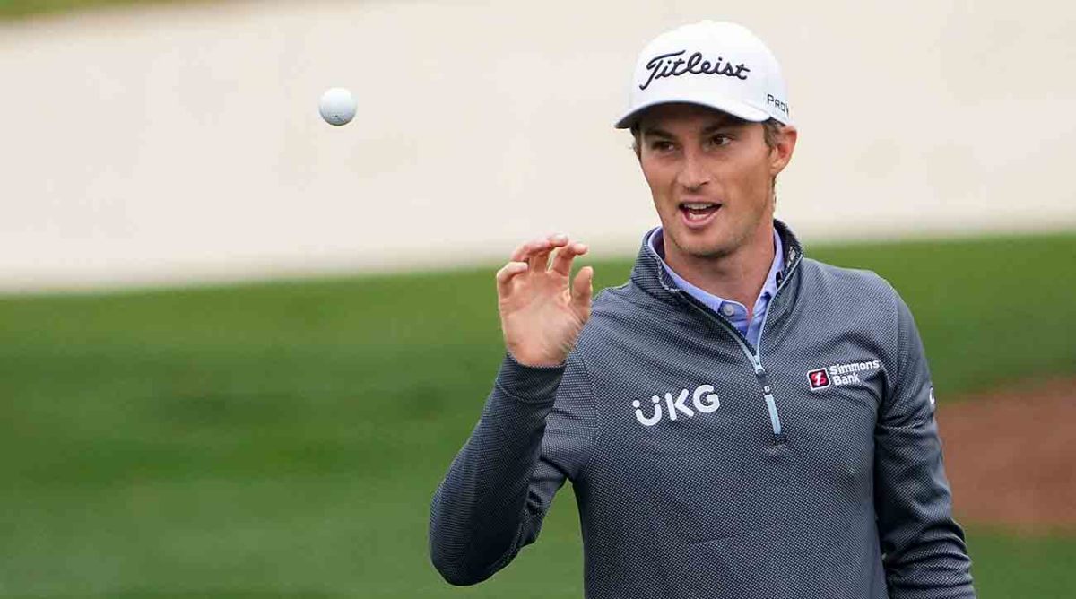 Will Zalatoris is pictured during a practice round at the 2023 Masters.