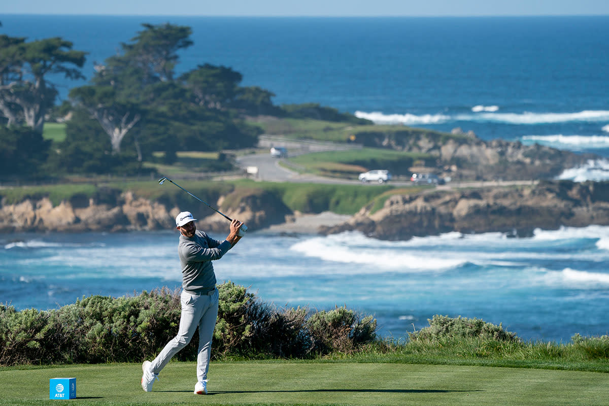 Dustin Johnson plays the 2020 Pebble Beach Pro-Am.