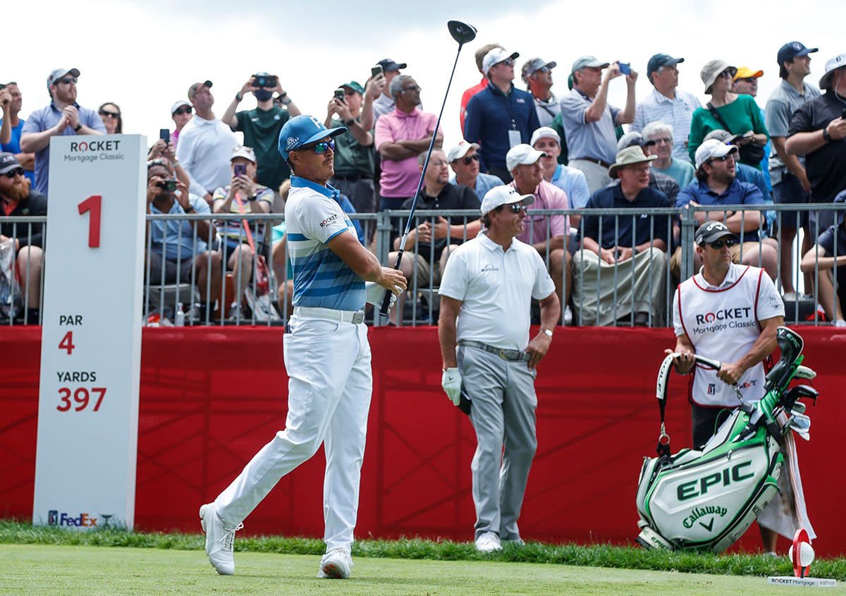 Rickie Fowler plays the 2021 Rocket Mortgage Classic alongside Phil Mickelson.