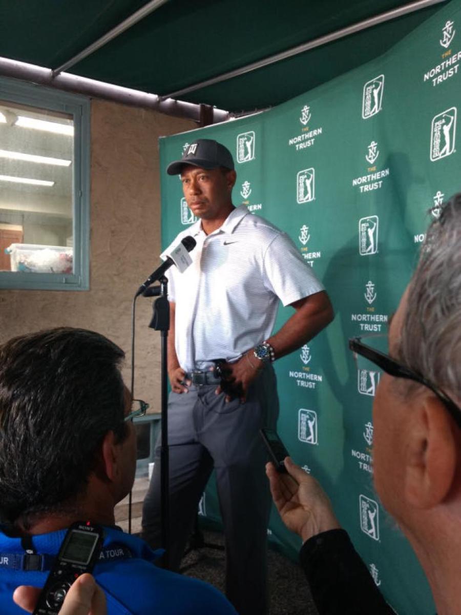 Tiger Woods acknowledges Tuesday that he is about to play ‘a lot of golf’ as the PGA Tour playoffs begin this week at Ridgewood Country Club in Paramus, N.J.