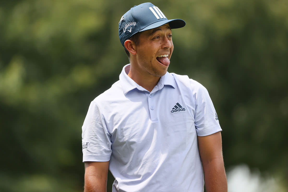 Gold medalist Xander Schauffele watches his tee shot narrowly avoid the water at the St. Jude Classic.USA Today