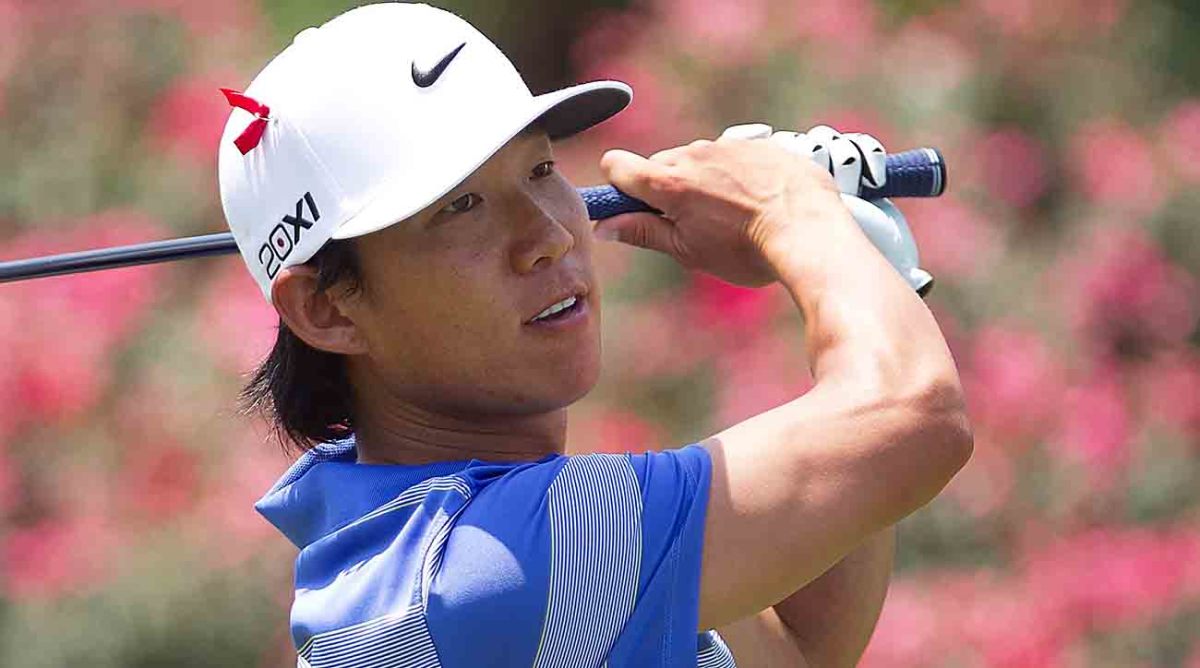 Anthony Kim watches a shot at the 2011 Players Championship.