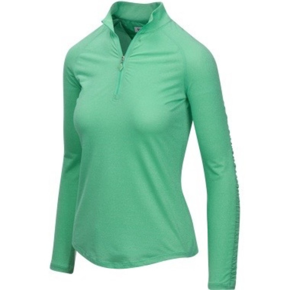 One of the newest arrivals to Greg Norman Collection's women's line is the stylish panel-long sleeve, quarter-zip, mock neck top.