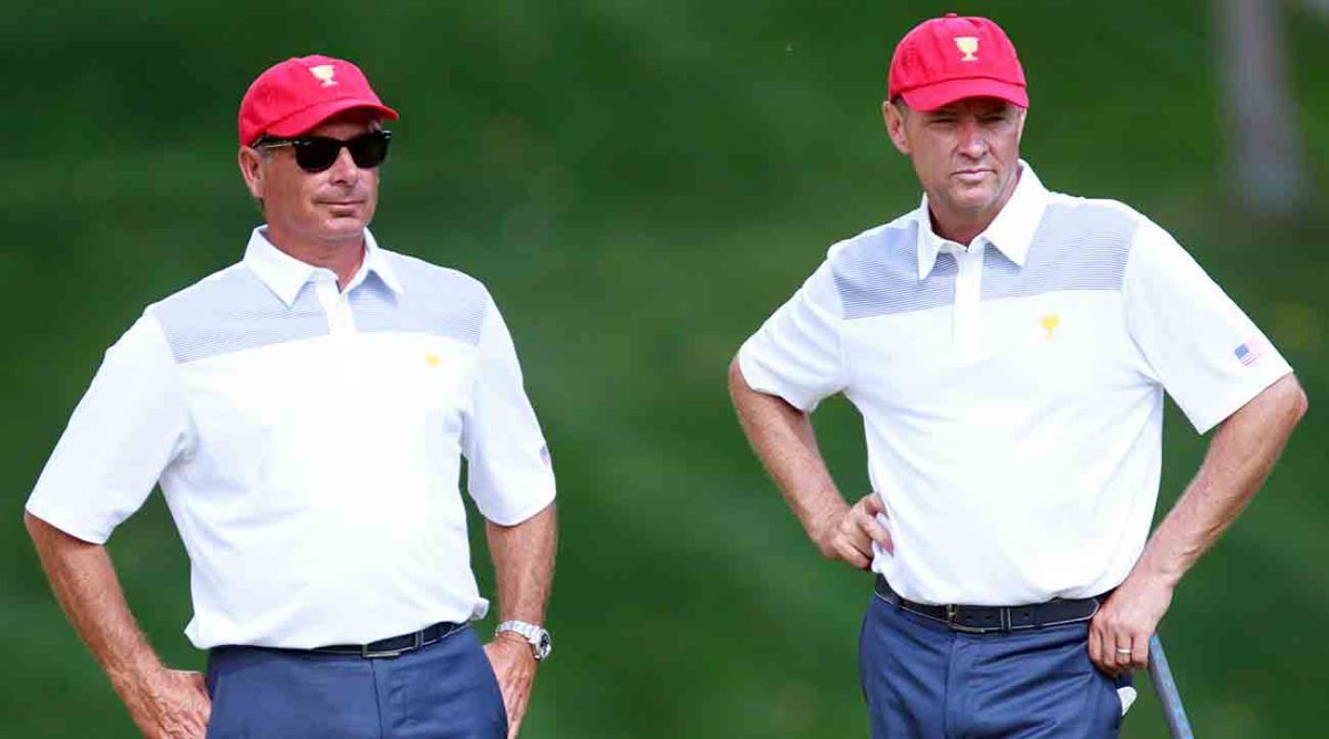 Fred Couples and Davis Love III are pictured at the 2013 Presidents Cup.