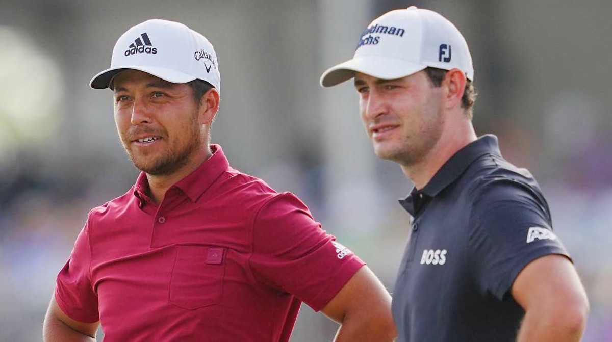 Xander Schauffele and Patrick Cantlay are pictured at the 2022 Zurich Classic.