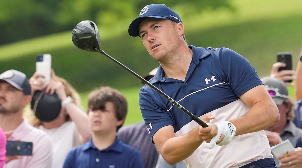 Jordan Spieth is pictured during practice rounds for the 2022 PGA Championship.
