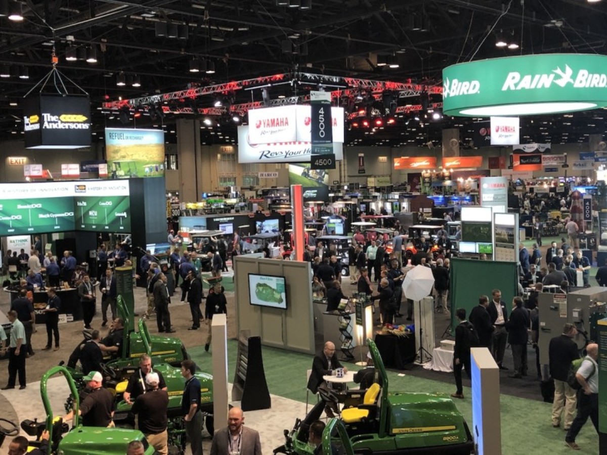 The view from above the show floor at the recent Golf Industry Show at the Orange County Convention Center in Orlando, Fla.