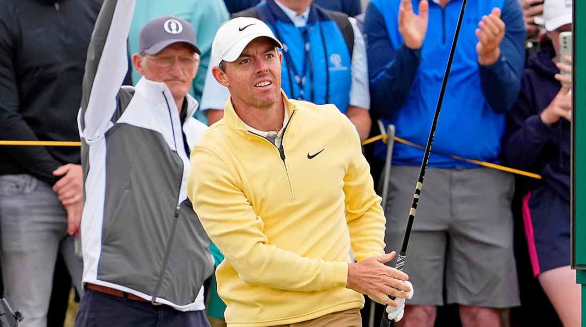 Fresh off a Thursday 66, Rory McIlroy will play Friday afternoon at St. Andrews.