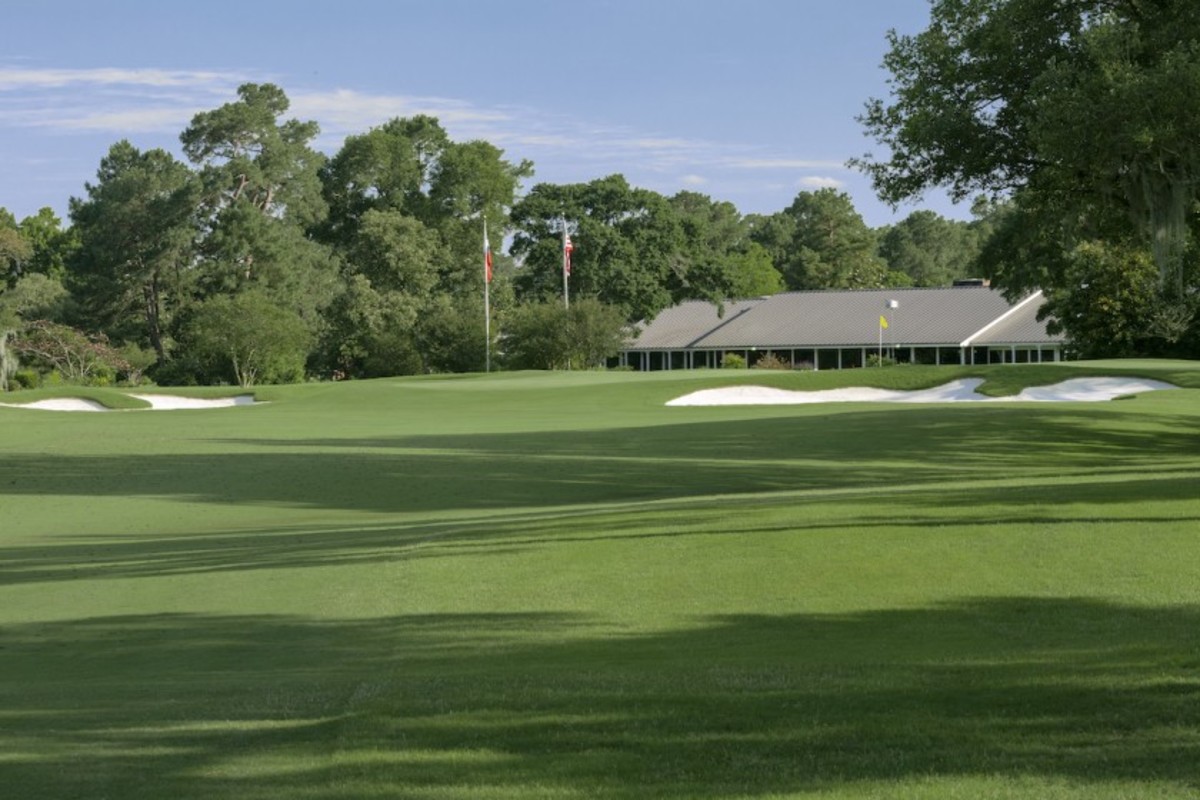 The 18th hole at Champions Golf Club’s Cypress Creek Course, site of this week’s 75th U.S. Women’s Open 