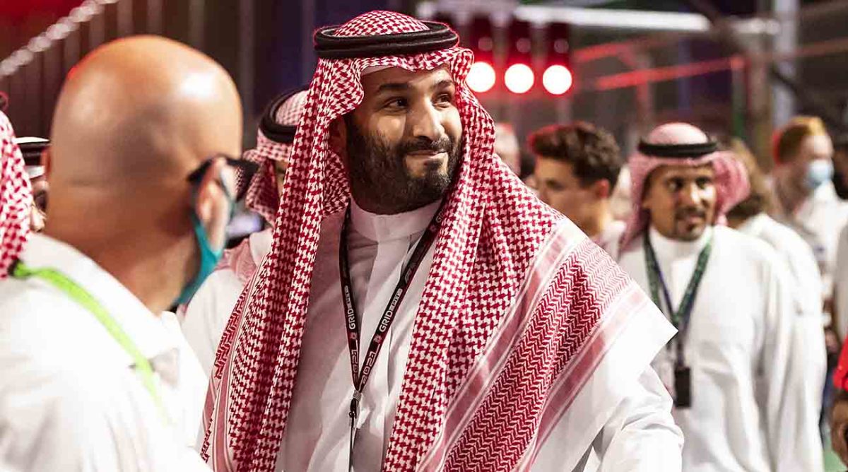 Mohammed bin Salman Al Saud, MBS, Saudi Arabian politician who is the crown prince, deputy prime minister, and minister of defense of Saudi Arabia seen during the 2021 Grand Prix Formula One of Saudi Arabia.