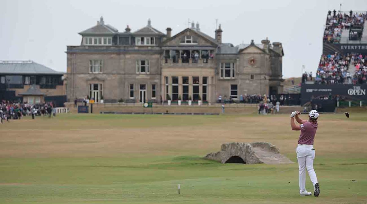 Cameron Smith takes a shot during the 150th British Open at St Andrews Old Course in 2002 at St. Andrews, United Kingdom.