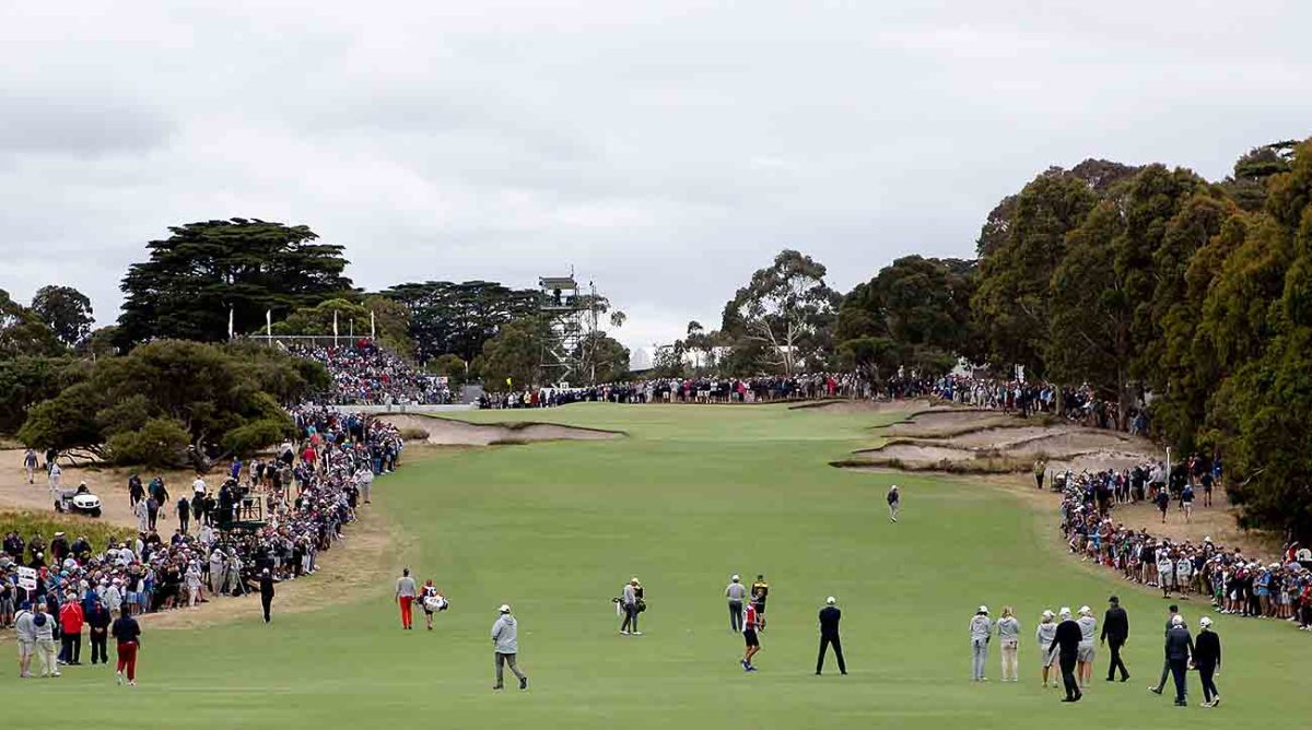 A general view of the 12th fairway during the 2023 Presidents Cup at Royal Melbourne Golf Club in Melbourne, Australia.
