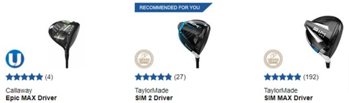GlobalGolf USelect generates driver recommendations for you.