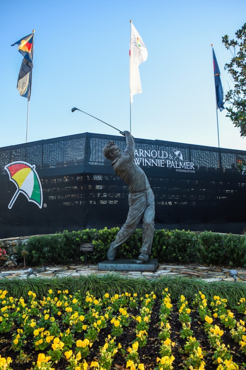 The image of Arnold Palmer looms statuesque over Bay Hill Club and Lodge in Orlando, Fla., where the late ‘King’ spent his winters. 