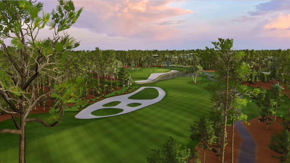 TPC Sawgrass is pictured in the GOLF+ virtual reality application.