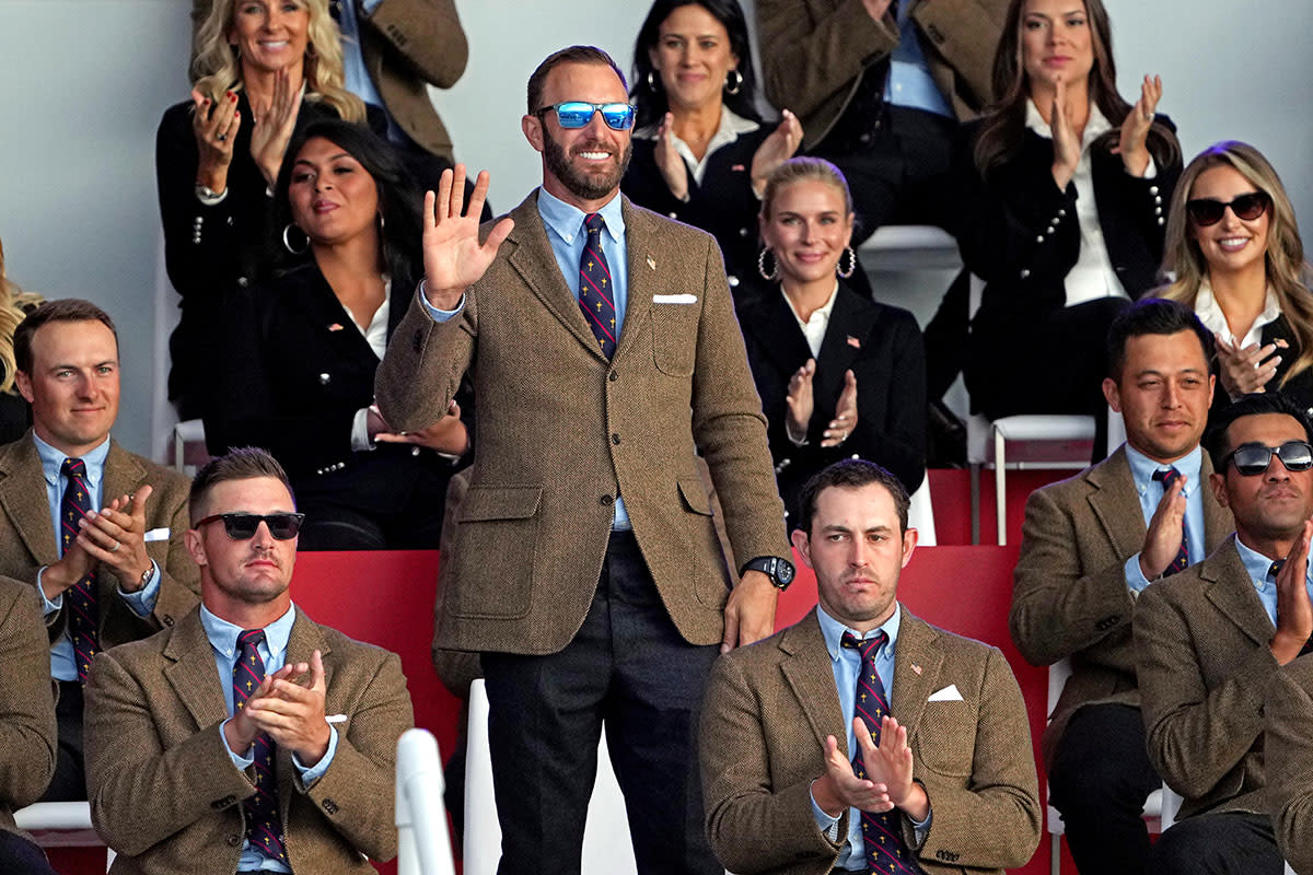 Dustin Johnson at the 2021 Ryder Cup opening ceremonies.